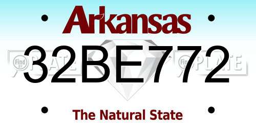 32BE772 Arkansas License Plate