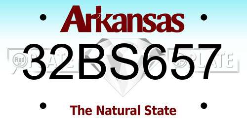 32BS657 Arkansas License Plate