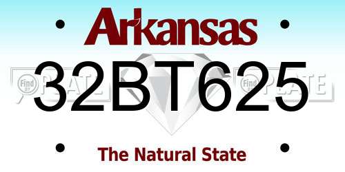 32BT625 Arkansas License Plate