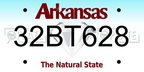 32BT628 Arkansas License Plate