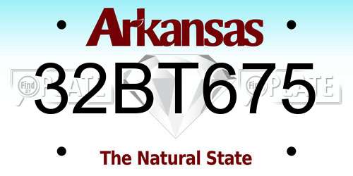 32BT675 Arkansas License Plate