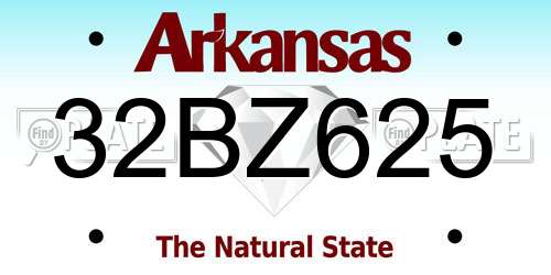 32BZ625 Arkansas License Plate