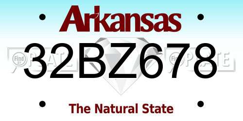 32BZ678 Arkansas License Plate