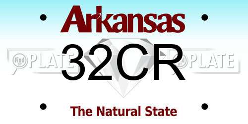 32CR Arkansas License Plate