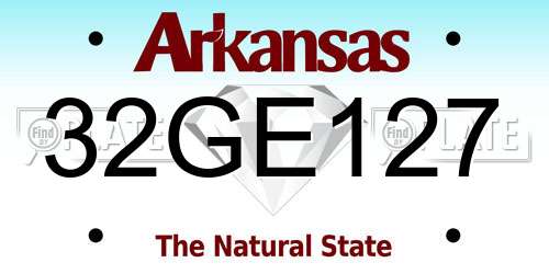 32GE127 Arkansas License Plate