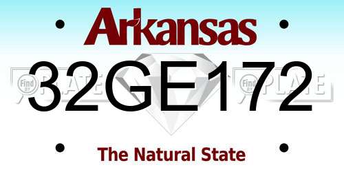 32GE172 Arkansas License Plate