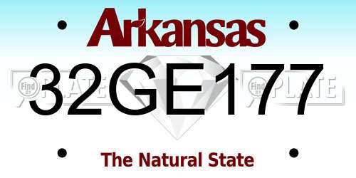 32GE177 Arkansas License Plate