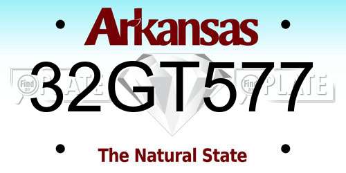 32GT577 Arkansas License Plate
