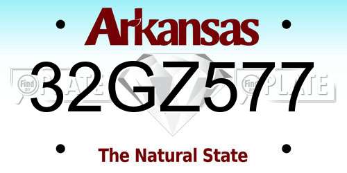 32GZ577 Arkansas License Plate