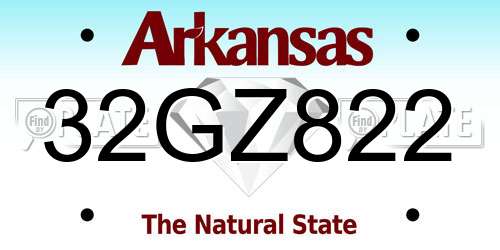 32GZ822 Arkansas License Plate
