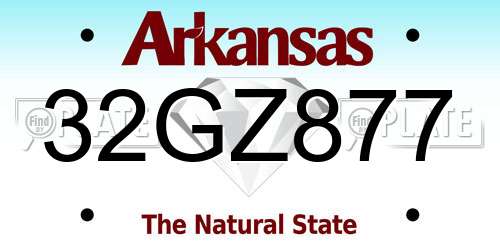 32GZ877 Arkansas License Plate