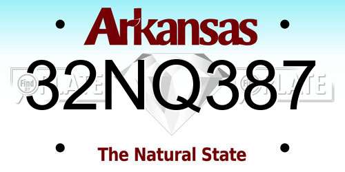 32NQ387 Arkansas License Plate
