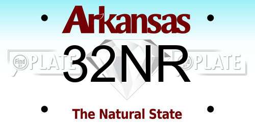 32NR Arkansas License Plate
