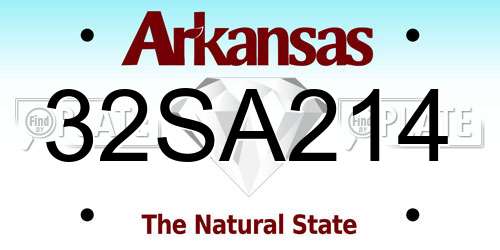 32SA214 Arkansas License Plate