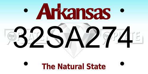 32SA274 Arkansas License Plate