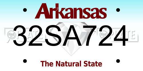 32SA724 Arkansas License Plate