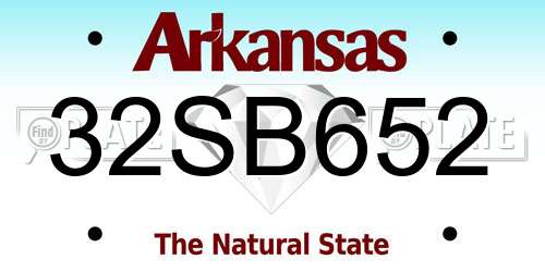 32SB652 Arkansas License Plate