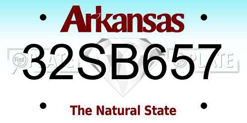 32SB657 Arkansas License Plate