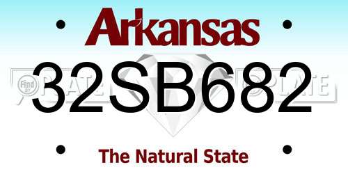 32SB682 Arkansas License Plate