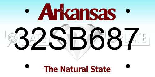 32SB687 Arkansas License Plate