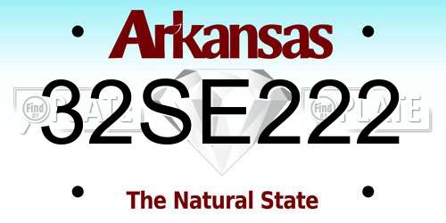 32SE222 Arkansas License Plate