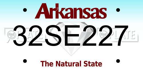 32SE227 Arkansas License Plate