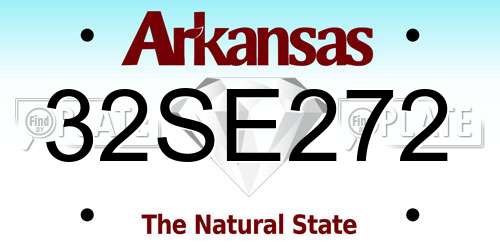 32SE272 Arkansas License Plate