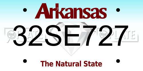 32SE727 Arkansas License Plate