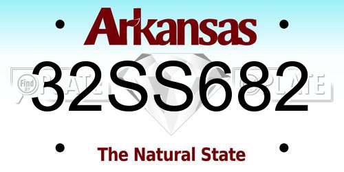 32SS682 Arkansas License Plate