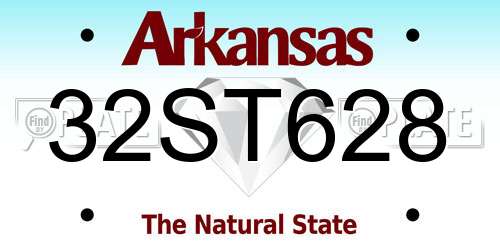 32ST628 Arkansas License Plate