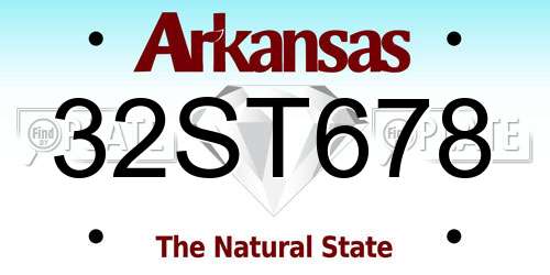 32ST678 Arkansas License Plate