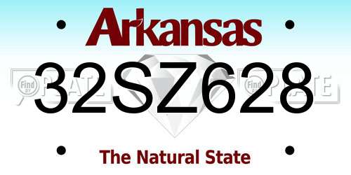32SZ628 Arkansas License Plate