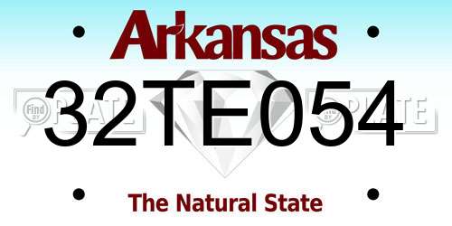 32TE054 Arkansas License Plate