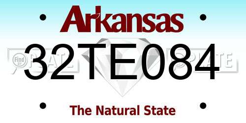32TE084 Arkansas License Plate