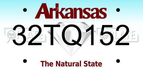 32TQ152 Arkansas License Plate