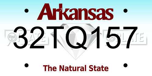 32TQ157 Arkansas License Plate