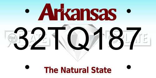 32TQ187 Arkansas License Plate
