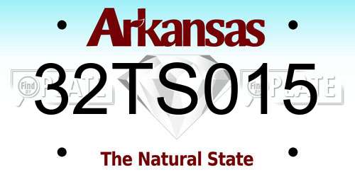 32TS015 Arkansas License Plate