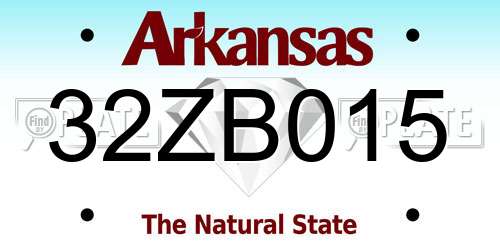32ZB015 Arkansas License Plate