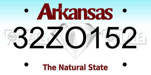 32ZO152 Arkansas License Plate