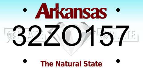 32ZO157 Arkansas License Plate