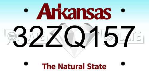 32ZQ157 Arkansas License Plate