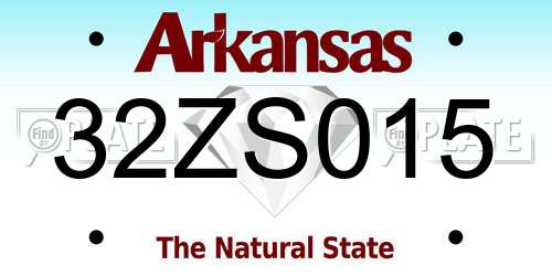32ZS015 Arkansas License Plate