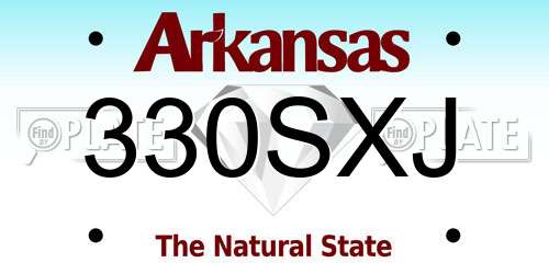 330SXJ Arkansas License Plate