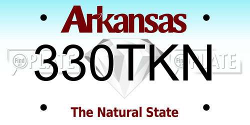 330TKN Arkansas License Plate