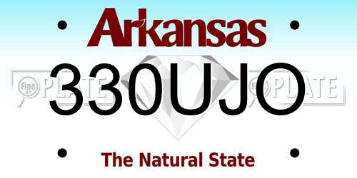 330UJO Arkansas License Plate