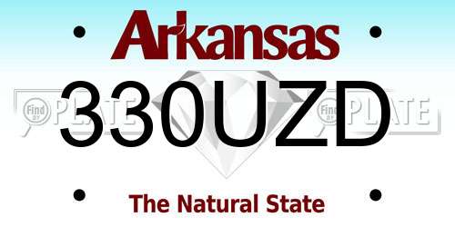 330UZD Arkansas License Plate