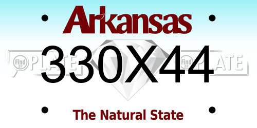 330X44 Arkansas License Plate