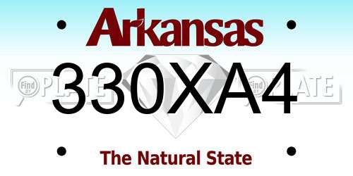 330XA4 Arkansas License Plate