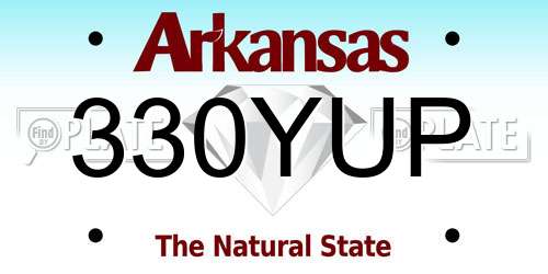 330YUP Arkansas License Plate
